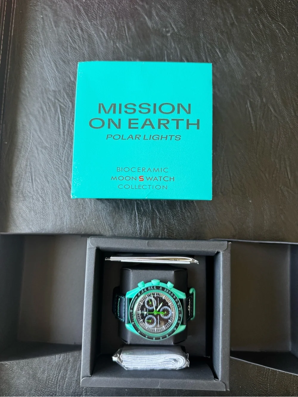 Omega Turquoise and Black Chronograph Men's Watch